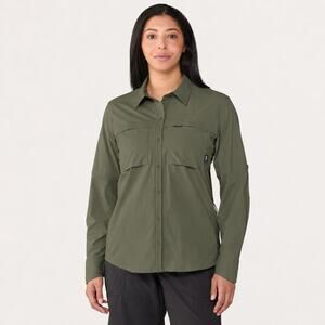 REI Co-op Sahara Long Sleeve Hiking Shirt Olive Green Size XS